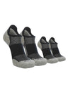 TCK 2 Pairs Black/Heather Grey / Large Tour No Show Golf & Running Socks