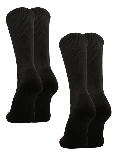 TCK 2 Pairs-Black / Small Prosport Crew Socks - Team Colored Crew Socks For All Sports