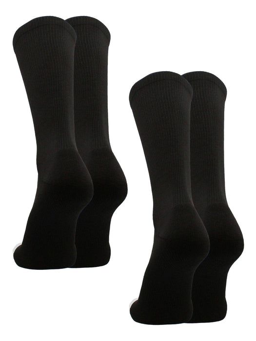 TCK 2 Pairs-Black / Small Prosport Crew Socks - Team Colored Crew Socks For All Sports