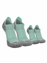 TCK 2 Pairs Mint/Heather Grey / Large Tour No Show Golf & Running Socks
