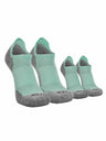 TCK 2 Pairs Mint/Heather Grey / Large Tour No Show Golf & Running Socks