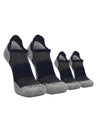 TCK 2 Pairs Navy/Heather Grey / Large Tour No Show Golf & Running Socks