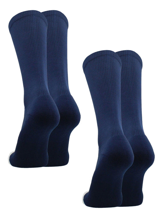 TCK 2 Pairs-Navy / Small Prosport Crew Socks - Team Colored Crew Socks For All Sports