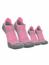 TCK 2 Pairs Pink/Heather Grey / Large Tour No Show Golf & Running Socks