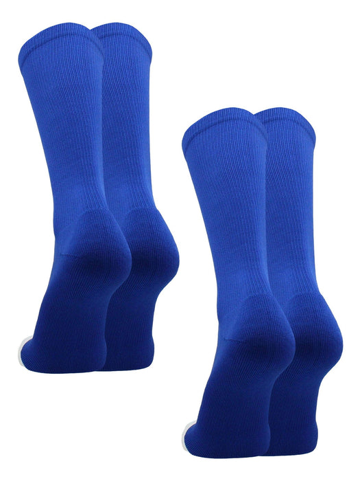 TCK 2 Pairs-Royal / Small Prosport Crew Socks - Team Colored Crew Socks For All Sports