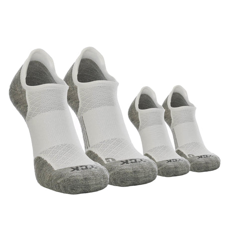 TCK 2 Pairs White/Grey / Medium TCK Low Cut Merino Wool Golf Socks Performance Blend