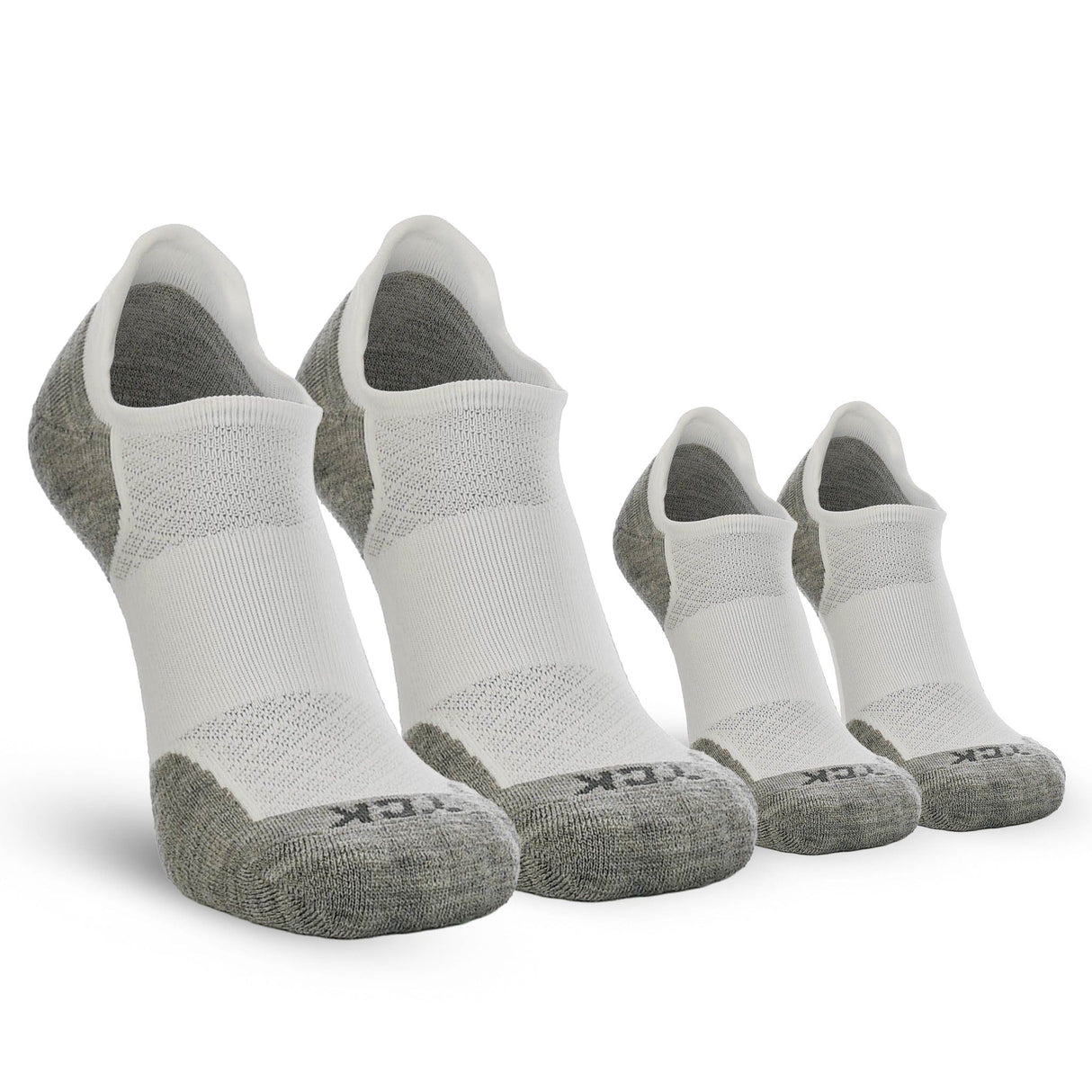 TCK 2 Pairs White/Grey / Medium The Tour Golf Socks for Men and Women's No Show