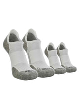 TCK 2 Pairs White/Heather Grey / Large Tour No Show Golf & Running Socks