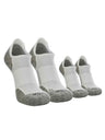 TCK 2 Pairs White/Heather Grey / Large Tour No Show Golf & Running Socks
