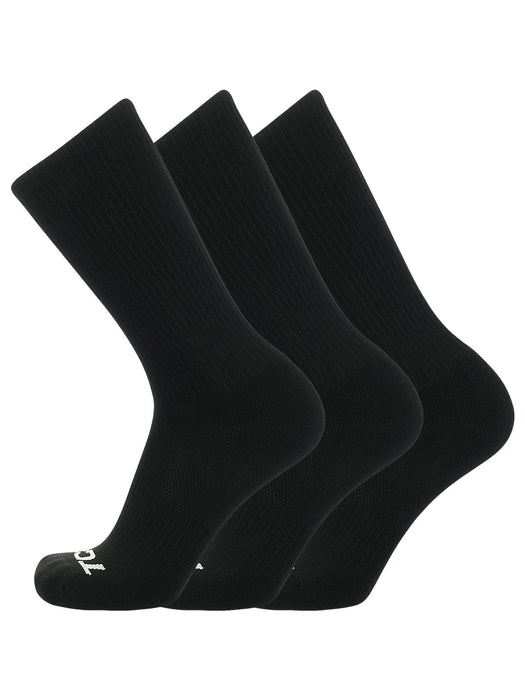 TCK 3 Pairs-Black / Large Work & Athletic Crew Socks Multi Pack