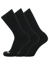TCK 3 Pairs-Black / Medium Seamless, Cushioned Crew Socks: Moisture Wicking Work & Sport