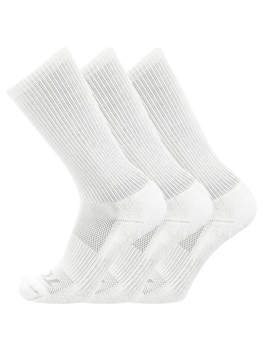 TCK 3 Pairs-White / Large Work & Athletic Crew Socks Multi Pack