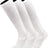 TCK 3 Pairs White / Medium Long Work & Athletic Socks Over the Calf 6-Pack