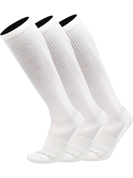 TCK 3 Pairs White / Medium Long Work & Athletic Socks Over the Calf 6-Pack