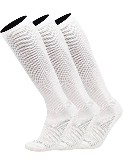 TCK 3 Pairs White / Medium Long Work & Athletic Socks Over the Calf 6-Pack