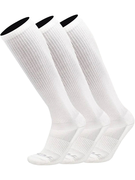 TCK 3 Pairs White / Medium Long Work & Athletic Socks Over the Calf 6-Pack