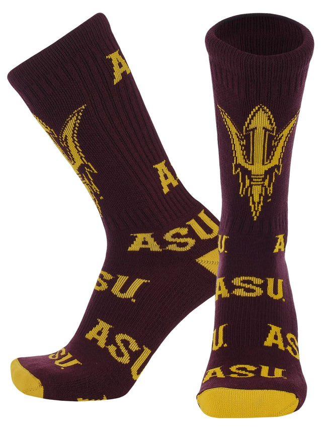 TCK Arizona State Maroon/Gold / Large Arizona State Sun Devils Mayhem Crew Socks