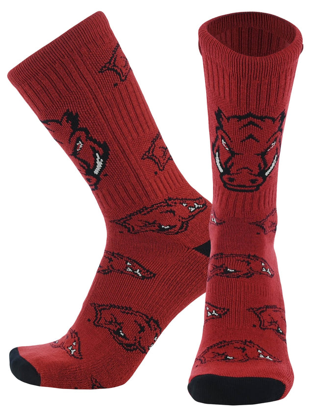 TCK Arkansas Cardinal/Black/White / Large Arkansas Razorbacks Mayhem Crew Socks