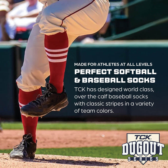 TCK Baseball Stirrup Socks with Stripes Pattern B