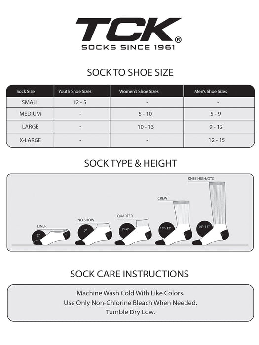 TCK Baseline 3.0 Athletic Crew Socks Adult Sizes Team Colors