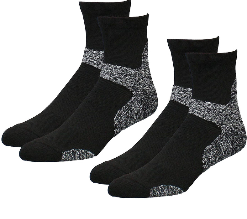 TCK Black-2 Pair / Large Achilles Tendonitis Socks for Running 2-pack