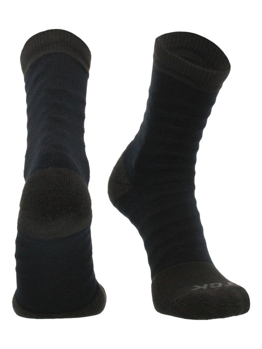 TCK Black/Black / Large Ankle Support Tape Socks For Football, Basketball, & Volleyball