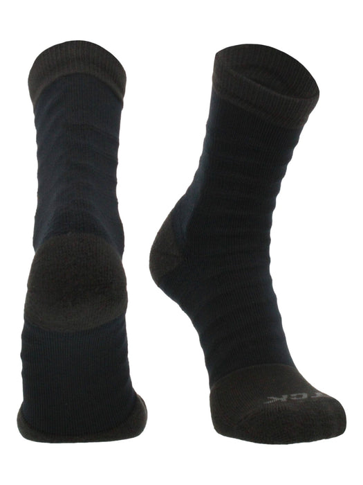 TCK Black/Black / Large Compression Tape Sock – Ankle Support for Basketball & Football | Boost Circulation & Reduce Pain
