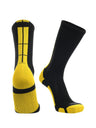 TCK Black/Gold / Large Baseline 3.0 Athletic Crew Socks Adult Sizes Team Colors