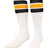 TCK Black/Gold / Large Retro Tube Socks 3 Stripes Over the Calf