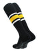 TCK Black/Gold/White / Large Elite Performance Baseball Socks Dugout Pattern E