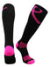 TCK Black/Hot Pink / Large Pink Ribbon Awareness Socks Over the Calf