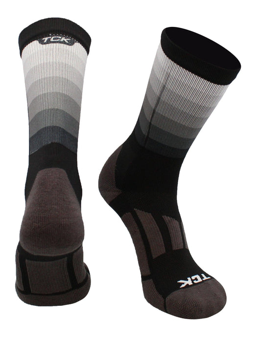 TCK Black / Large Faded Athletic Sports Socks