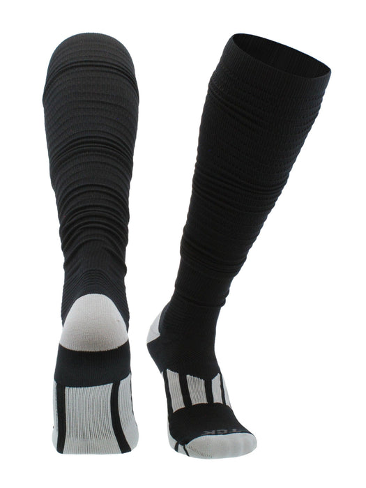 TCK Black / Large Football Scrunch Socks For Men and Boys