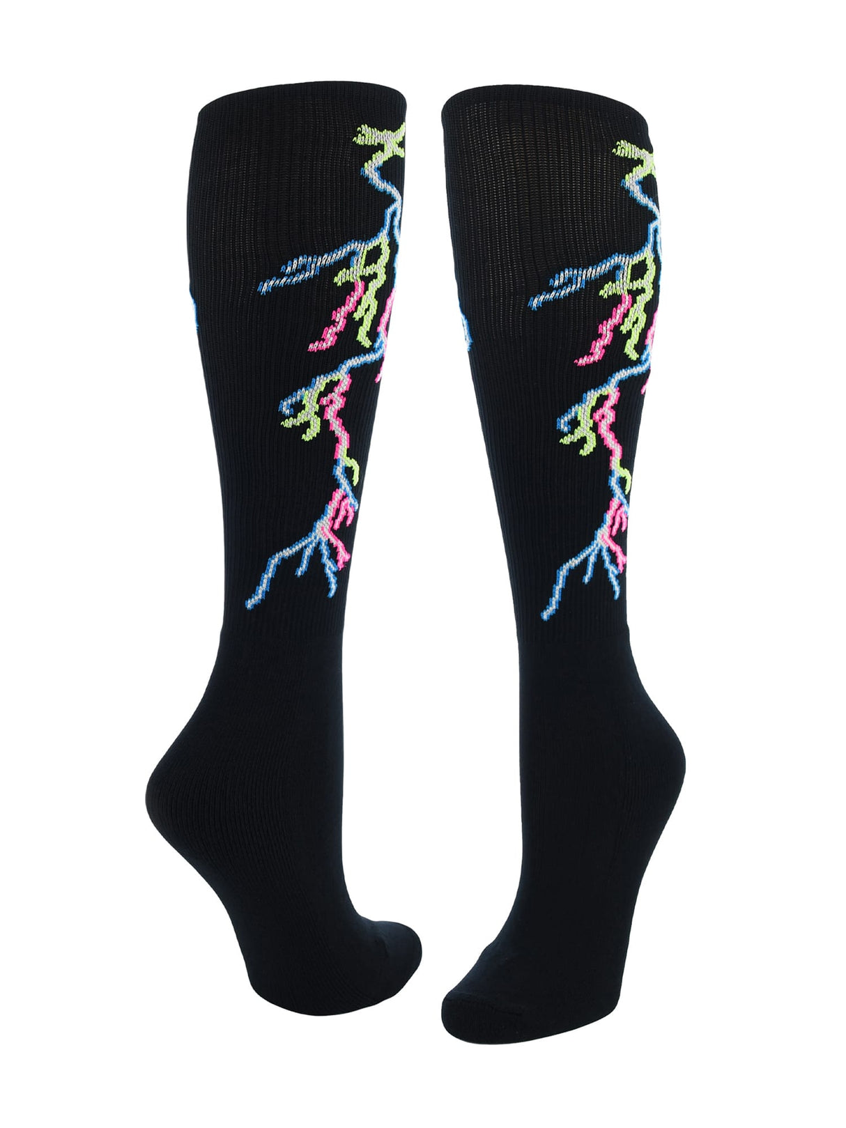 TCK Black / Large Lightning Bolt Tube Socks