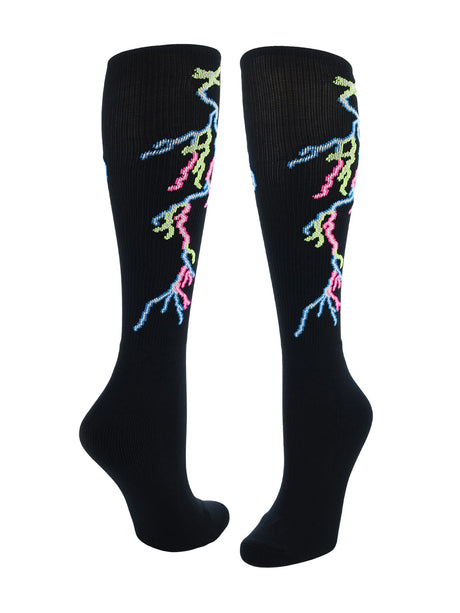 TCK Black / Large Lightning Bolt Tube Socks