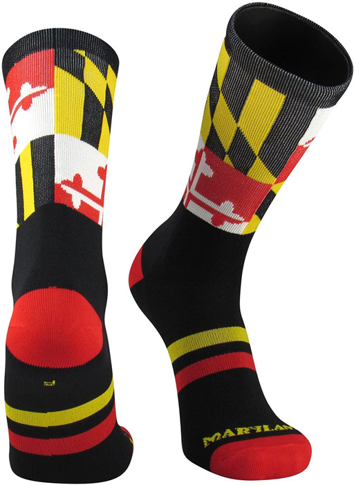 TCK Black / Large Maryland Flag Socks Crew Length
