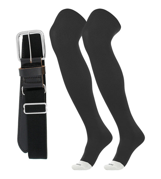 TCK Black / Large Pro Plus Performance Sports Belt and Socks Combo Over the Knee
