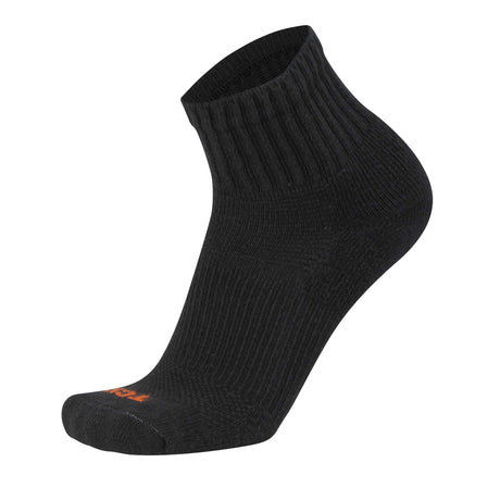 TCK Black / Large TCK Chase Cotton Quarter Crew Socks – Ribbed Ankle Training Socks