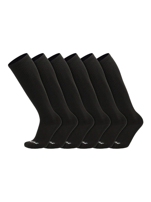 TCK Black / Medium Long Work & Athletic Socks Over the Calf 6-Pack