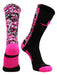 TCK Black/Neon Pink / Large Pink Awarness Sports Socks Digital Camo Crew
