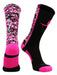 TCK Black/Neon Pink / Small Pink Awarness Sports Socks Digital Camo Crew