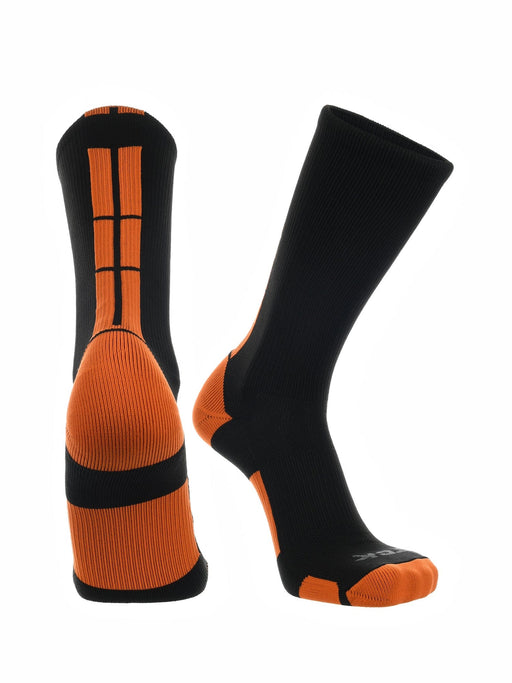 TCK Black/Orange / Large Baseline 3.0 Athletic Crew Socks Adult Sizes Team Colors