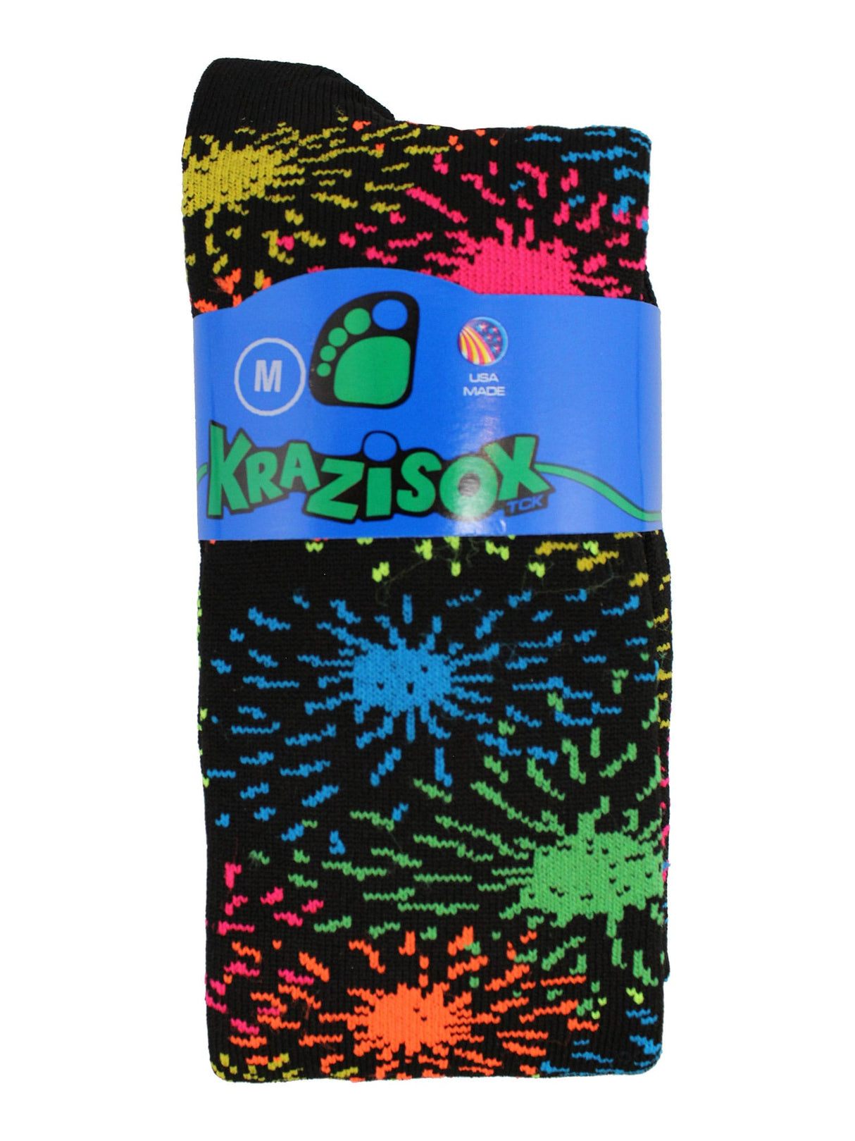 TCK Black / Small Krazisox Fireworks Over the Calf Socks