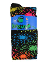 TCK Black / Small Krazisox Fireworks Over the Calf Socks
