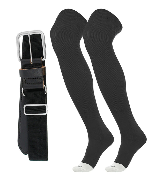 TCK Black / Small Pro Plus Performance Sports Belt and Socks Combo Over the Knee