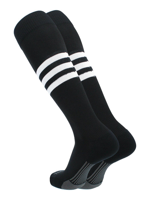 TCK Black/White / Large Elite Performance Baseball Socks Dugout Pattern B