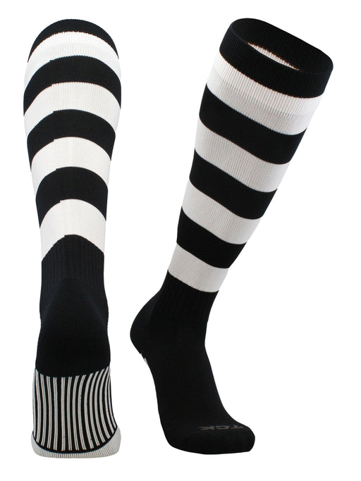 TCK Black/White / Large Striped Rugby Socks