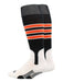 TCK Black/White/Orange / X-Large Baseball Stirrup Socks with Stripes Pattern D