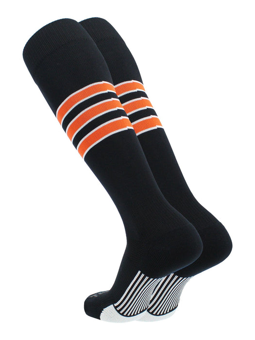 TCK Black/White/Orange / X-Large Elite Performance Baseball Socks Dugout Pattern D