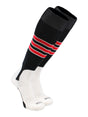 TCK Black/White/Scarlet / Large Baseball Stirrup Socks with Stripes